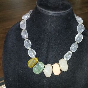 LOFT Clear and Multi-Color Stone Necklace